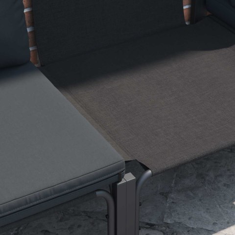 Zestaw Sof na Ogród z poduszką 7 pcs Czarny Stal