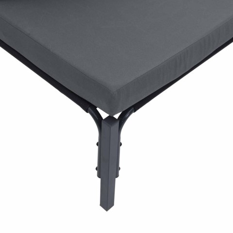 Zestaw Sof na Ogród z poduszką 7 pcs Czarny Stal