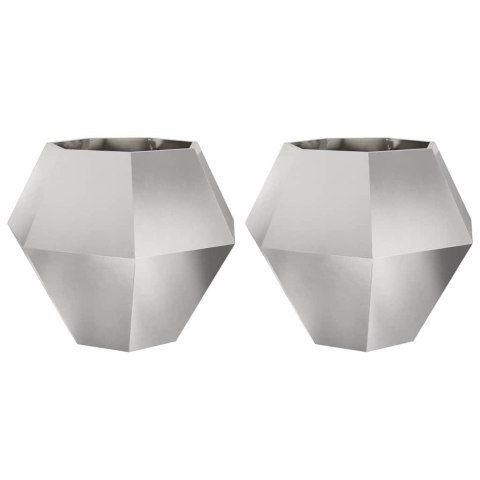 Donica 2 pcs Srebrny 100 x 100 x 80 cm Stal nierdzewna