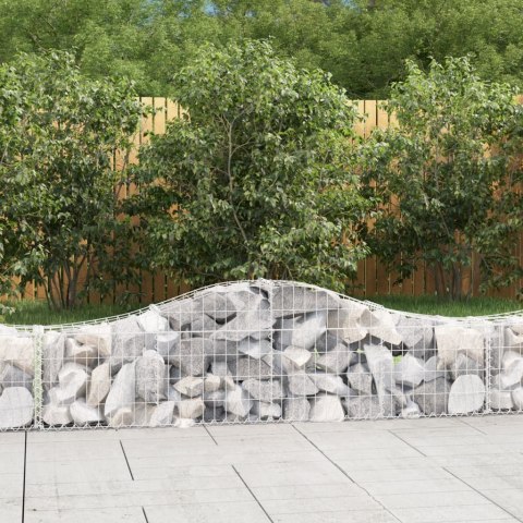 Kosze gabionowe, 5 szt, 200x30x40/60 cm, galwanizowane żelazo