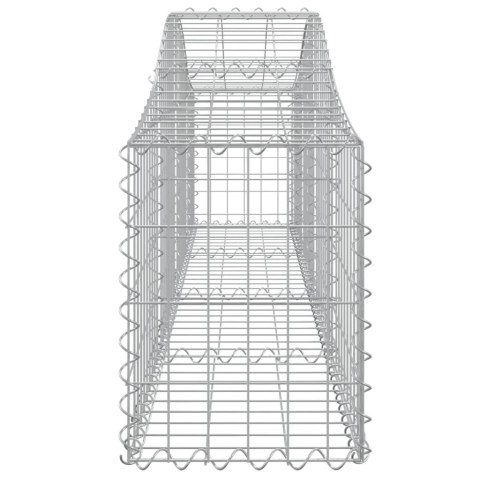 Kosze gabionowe, 5 szt, 200x30x40/60 cm, galwanizowane żelazo