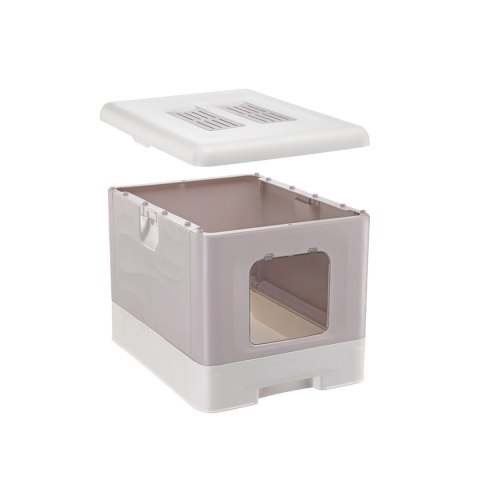 FERPLAST SAHARA TOILET GREY PINK kuweta dla kota