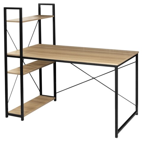 Biurko loftowe z półkami z nadstawką TROSA MODERN OAK
