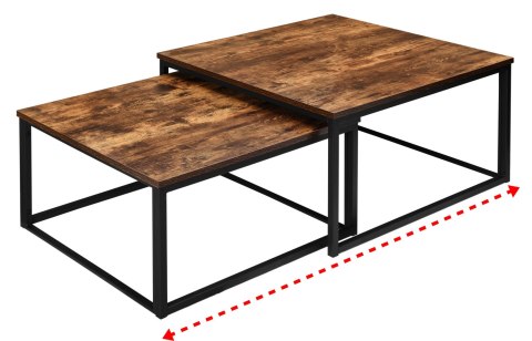 Zestaw stolików loftowych VELEN RUSTIC loft 2w1