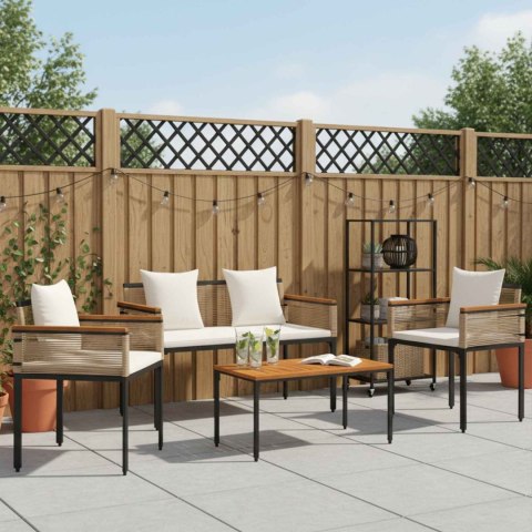 Zestaw Mebli Ogrodowych 4 pcs Beżowy i kremowy Rattan PE