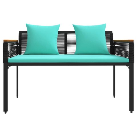 Zestaw Mebli Ogrodowych 4 pcs Czarny i Turkusowy Rattan PE