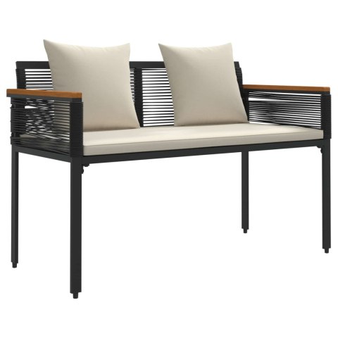 Zestaw Mebli Ogrodowych 4 pcs Czarny i kremowo-biały Rattan PE
