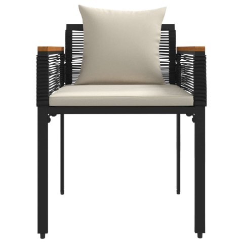 Zestaw Mebli Ogrodowych 4 pcs Czarny i kremowo-biały Rattan PE