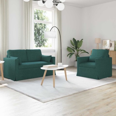 Sofa 2 pcs Ciemna zieleń Metal