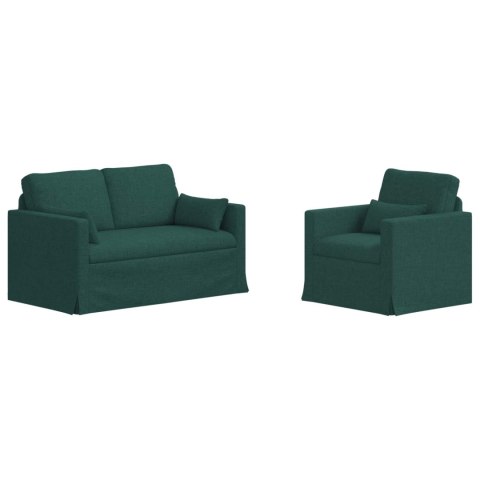 Sofa 2 pcs Ciemna zieleń Metal
