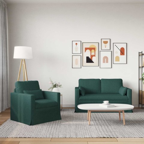 Sofa 2 pcs Ciemna zieleń Metal