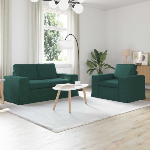 Sofa 2 pcs Ciemna zieleń Metal