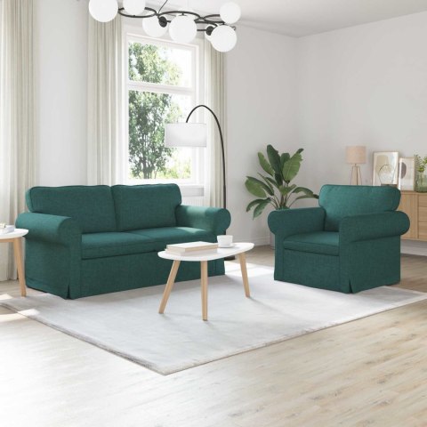 Sofa 2 pcs Ciemna zieleń Metal