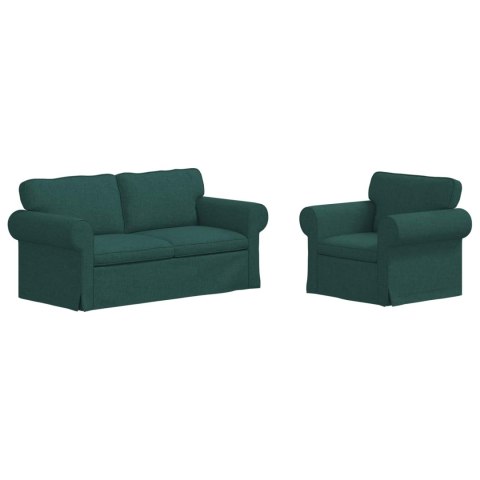 Sofa 2 pcs Ciemna zieleń Metal