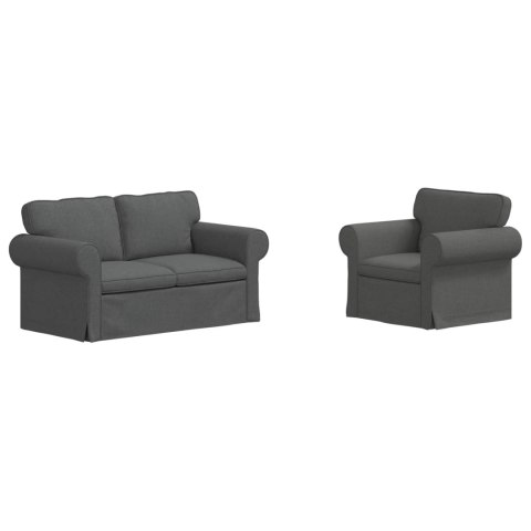 Sofa 2 pcs Ciemnoszary Metal