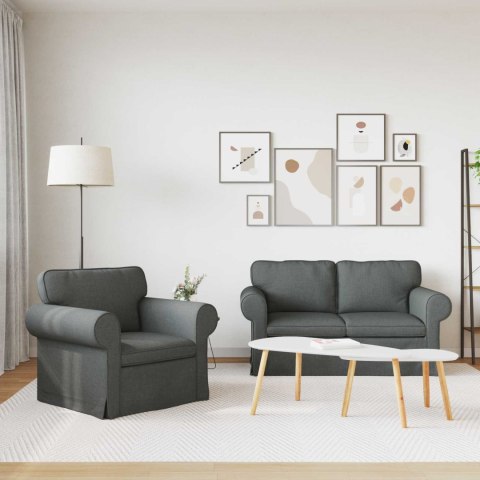 Sofa 2 pcs Ciemnoszary Metal