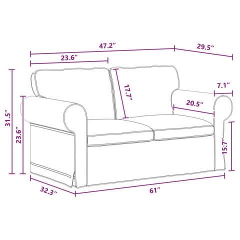 Sofa 2 pcs Ciemnoszary Metal