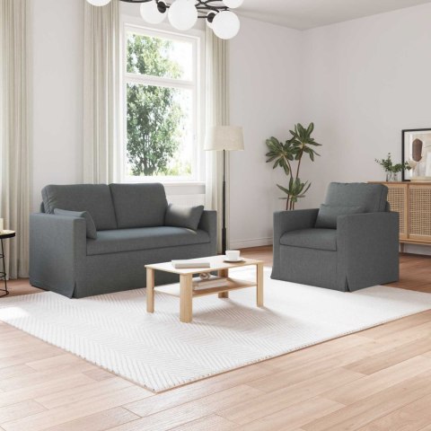Sofa 2 pcs Ciemnoszary Metal