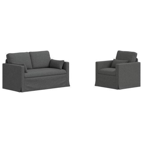 Sofa 2 pcs Ciemnoszary Metal