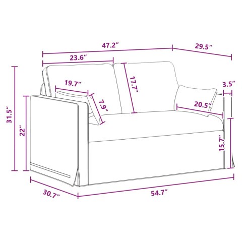 Sofa 2 pcs Ciemnoszary Metal