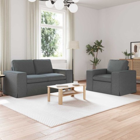 Sofa 2 pcs Ciemnoszary Metal