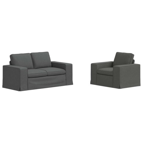 Sofa 2 pcs Ciemnoszary Metal