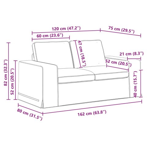 Sofa 2 pcs Ciemnoszary Metal
