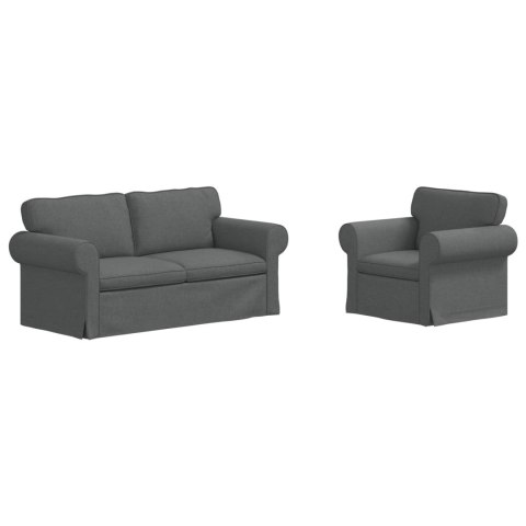 Sofa 2 pcs Ciemnoszary Metal