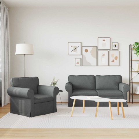 Sofa 2 pcs Ciemnoszary Metal
