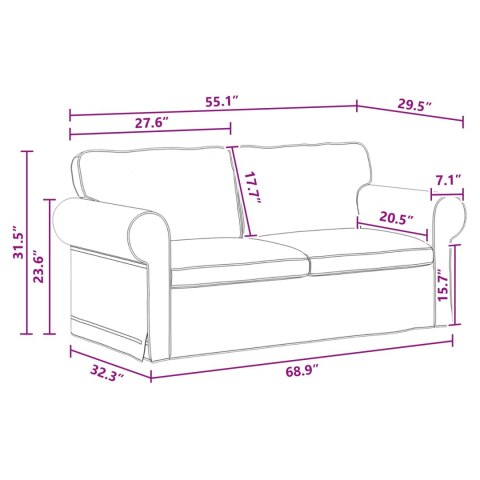 Sofa 2 pcs Ciemnoszary Metal