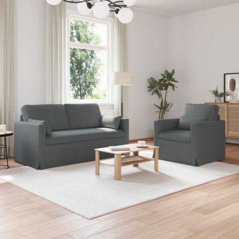Sofa 2 pcs Ciemnoszary Metal