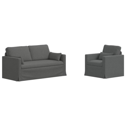 Sofa 2 pcs Ciemnoszary Metal
