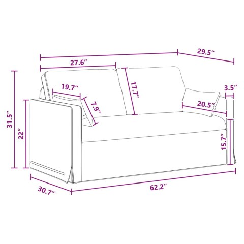 Sofa 2 pcs Ciemnoszary Metal