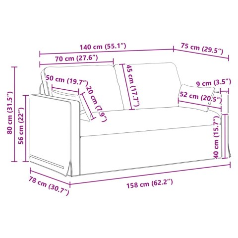 Sofa 2 pcs Ciemnoszary Metal