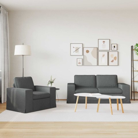 Sofa 2 pcs Ciemnoszary Metal