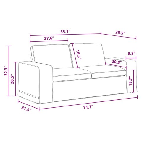 Sofa 2 pcs Ciemnoszary Metal