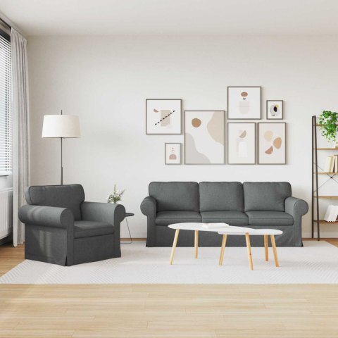Sofa 2 pcs Ciemnoszary Metal
