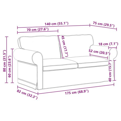 Sofa 2 pcs Czarny Metal