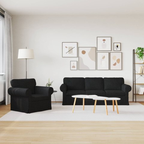 Sofa 2 pcs Czarny Metal