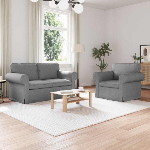Sofa 2 pcs Jasnoszary Metal