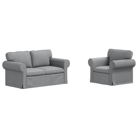 Sofa 2 pcs Jasnoszary Metal