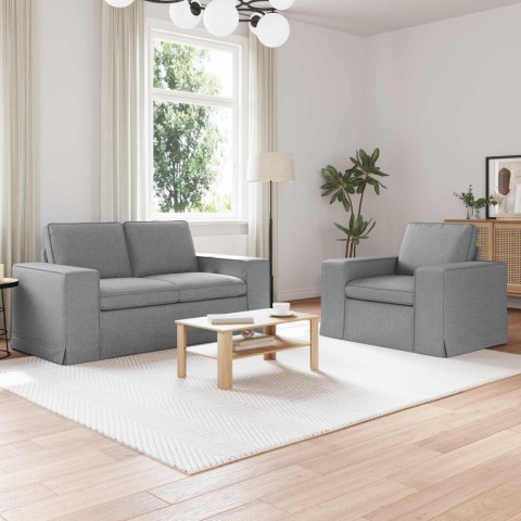 Sofa 2 pcs Jasnoszary Metal