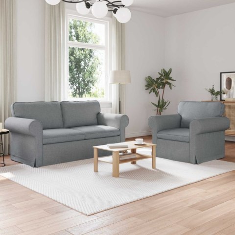 Sofa 2 pcs Jasnoszary Metal