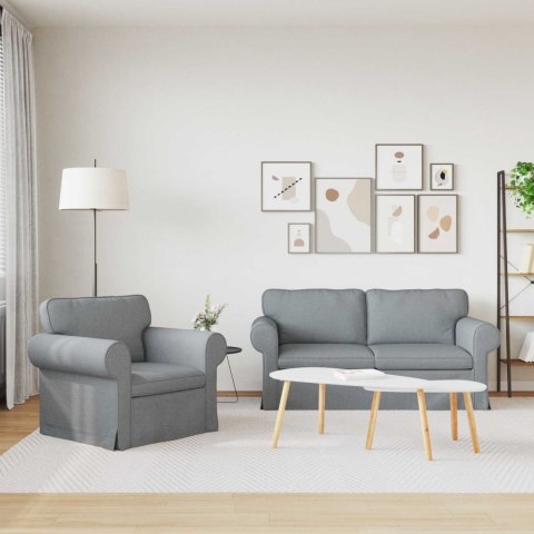 Sofa 2 pcs Jasnoszary Metal