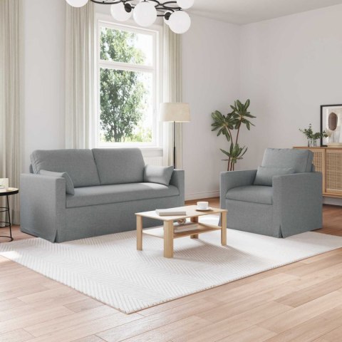 Sofa 2 pcs Jasnoszary Metal