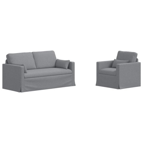 Sofa 2 pcs Jasnoszary Metal