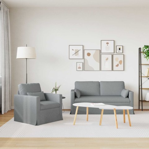Sofa 2 pcs Jasnoszary Metal
