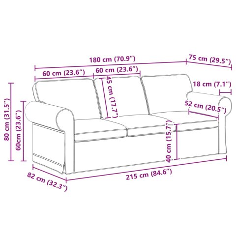 Sofa 2 pcs Jasnoszary Metal