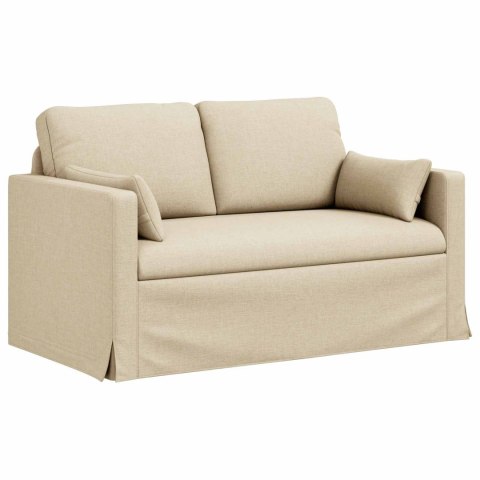 Sofa 2 pcs Kremowy Metal