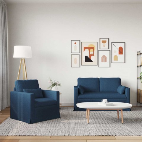 Sofa 2 pcs Niebieski Metal